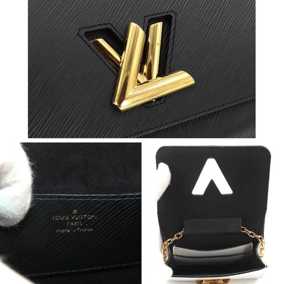 Louis Vuitton Epi Twist MM Chain Shoulder Bag Leather Noir Blanc M55683 - Picture 7 of 10